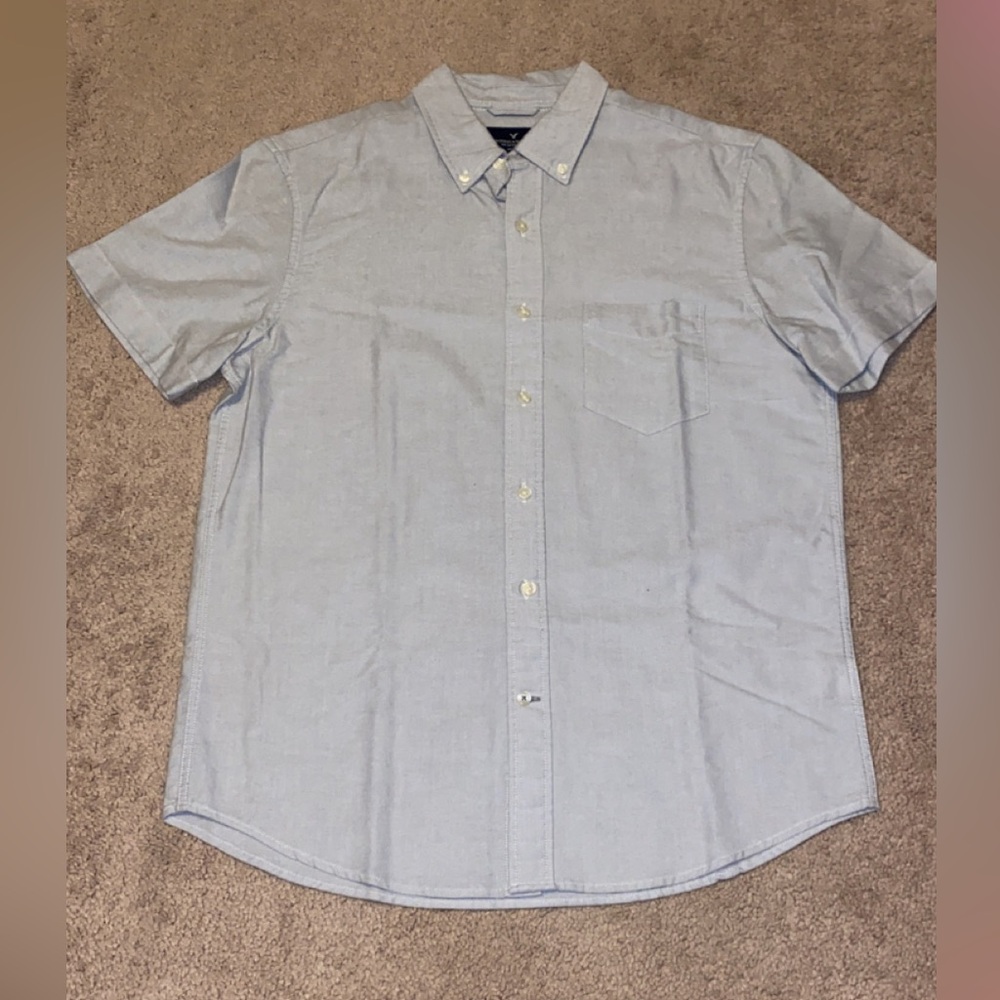 American Eagle Outfitters Grey Casual Button Down Shirt